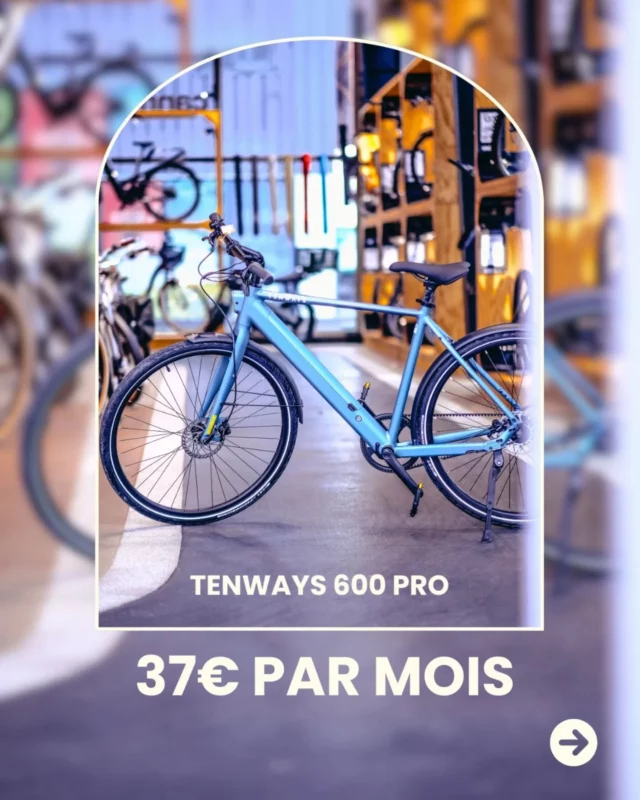 🚴‍♂️ Roulez en électrique pour seulement 37€/mois ! ⚡💶

Le Tenways 600 Pro est à vous pour 37€/mois grâce au prêt à taux zéro du CIC ! 🌿 🔋

✅ Confort et performance
✅ Assistance électrique fluide
✅ Économique et écologique

Pourquoi attendre ? Passez à l’électrique dès aujourd’hui ! 🚲✨

📍 Infos en magasin ou sur notre site.

Exemple d’un financement 48 mois à taux 0% sous condition d’acceptation de notre partenaire financier, hors coûts d’assurance et frais de dossier. Un crédit vous engage et doit être remboursé. Vérifiez vos capacités de remboursement avant de vous engager.